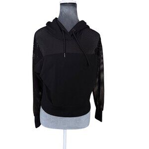 Black Mesh Hoodie Sweatshirt By Cali Sport S